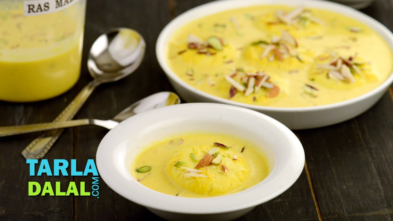 रसमलाई (Rasmalai / Bengali Rasmalai) by Tarla Dalal