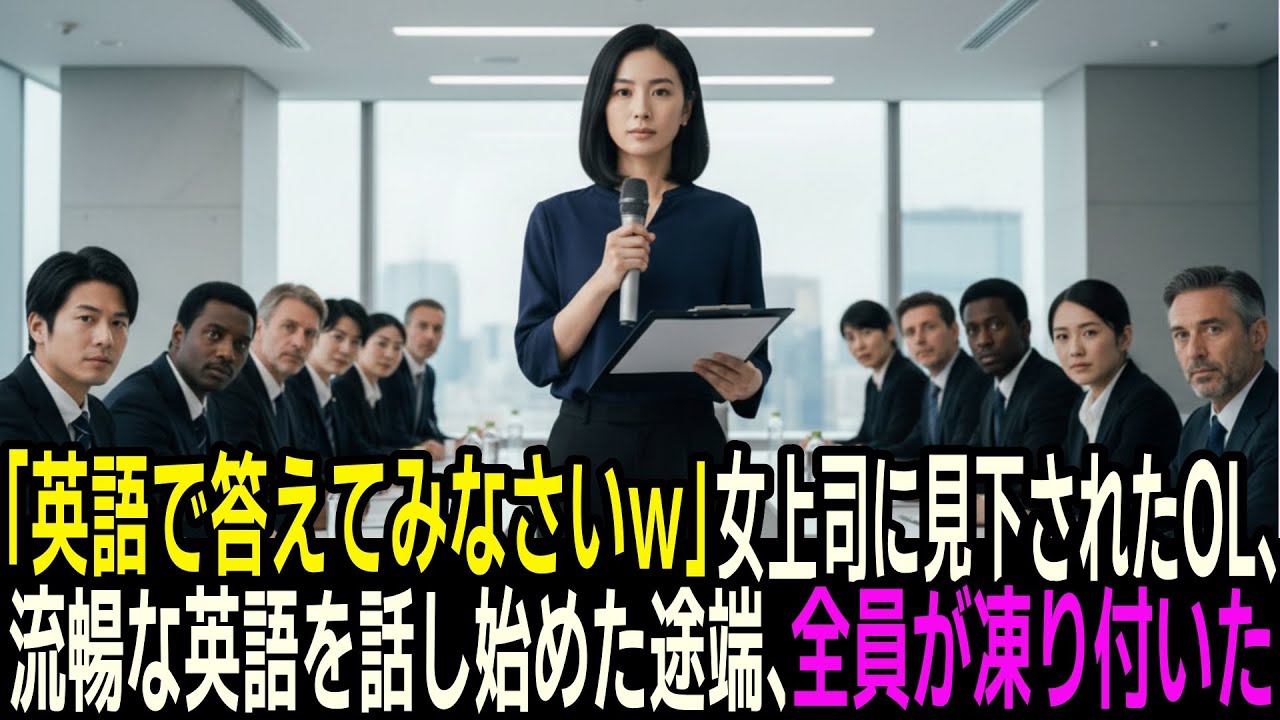「英語で答えてみなさいよ」女上司に見下された契約社員、流暢な英語を話し始めた途端、会場全体が凍り付いた
