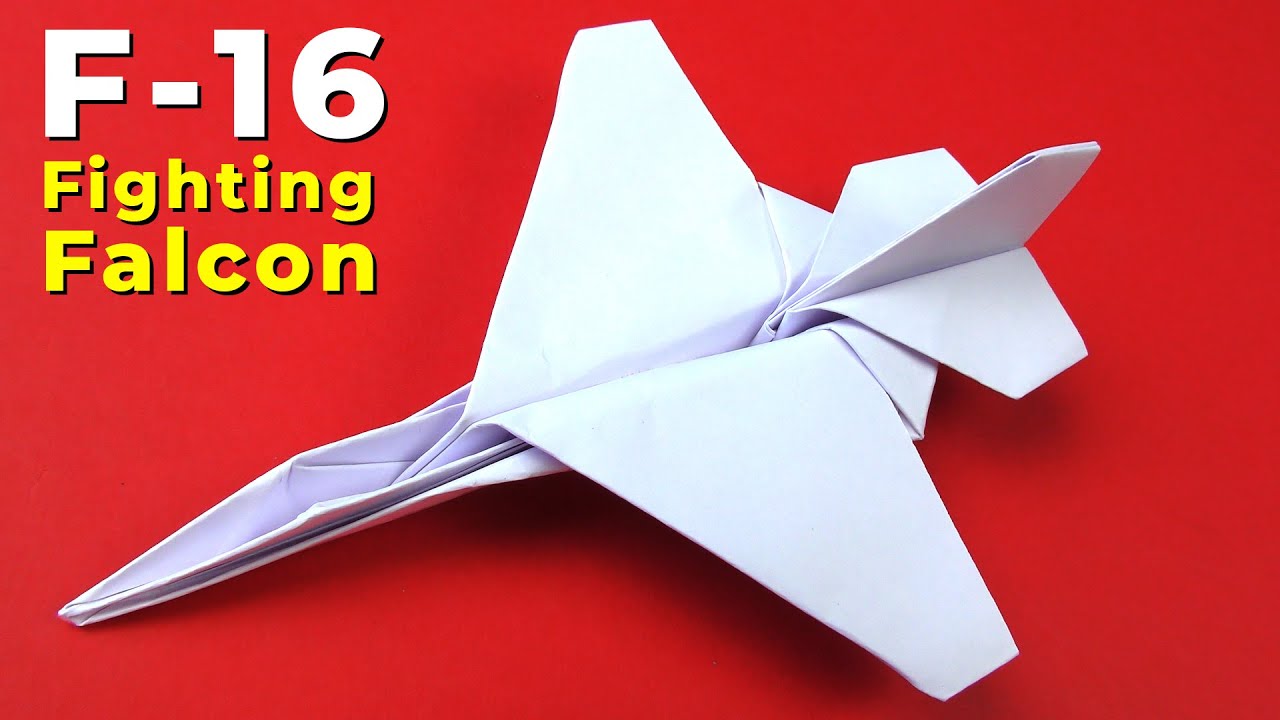 Jet F-16 (Fighting Falcon) Самолет оригами. Как сложить самолетик из бумаги, легко своими руками