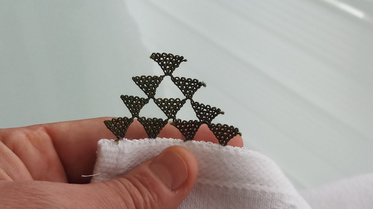 İğne oyası Dağ yapımının anlatımlı yapılışı