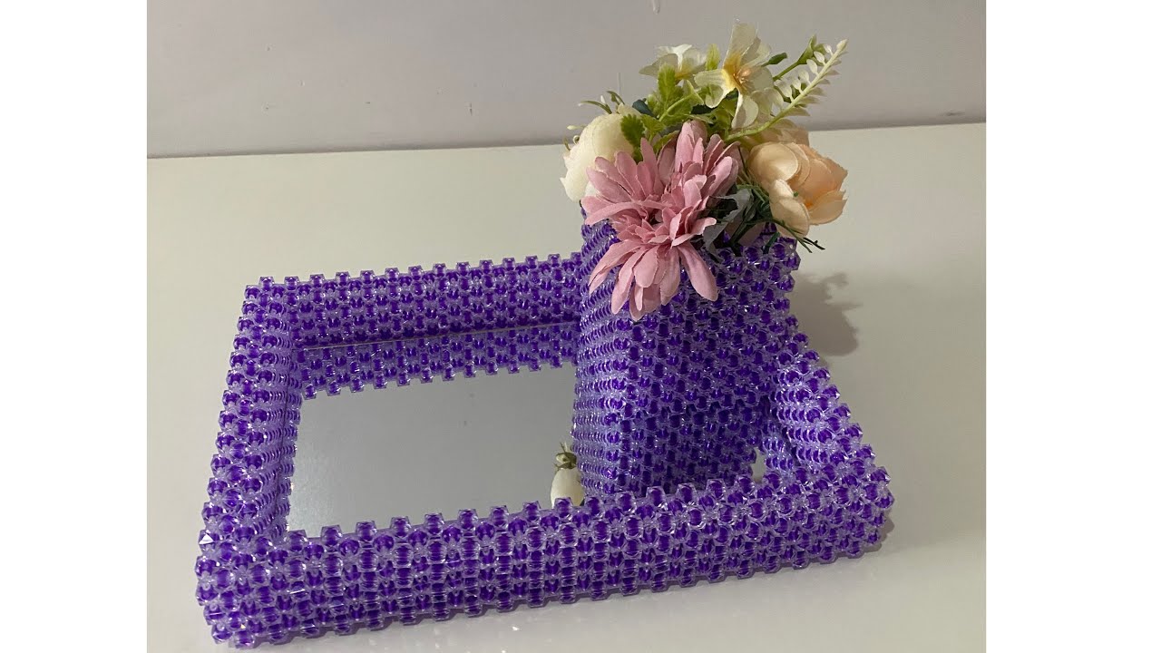 How to make a beaded vanity (glass) tray and mini beaded vase part1