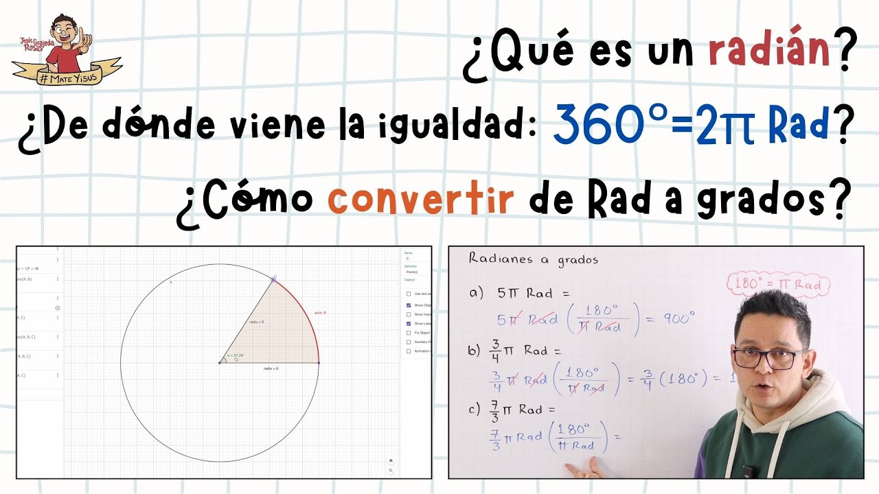 Conversión de radianes a grados y viceversa: Explicación fácil con ejercicios