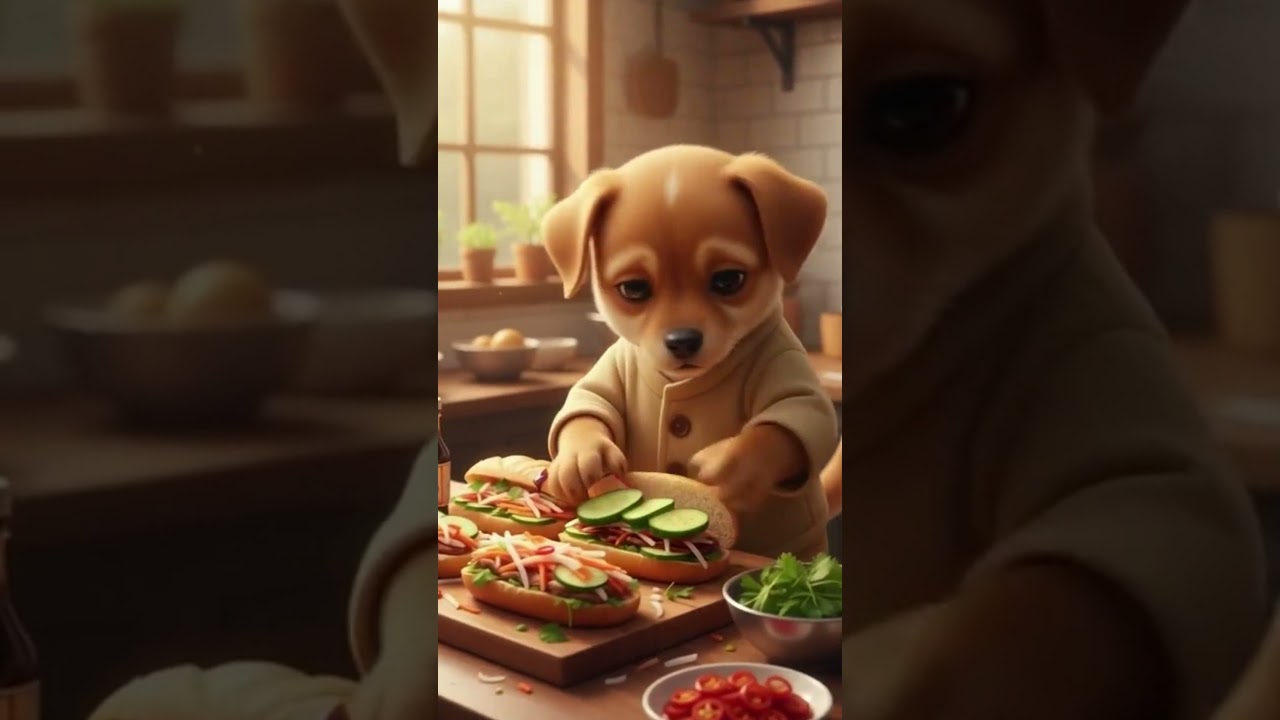 Puppy Makes Crispy Vietnamese Banh Mi Sandwich 🥖 Street Food  