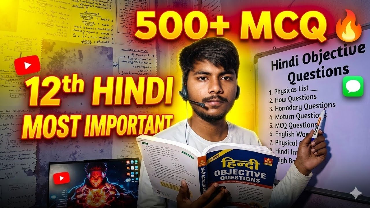 Class 12 Hindi Objective 500+ 🔥 | Bihar Board 12th Hindi Most Important MCQ | 