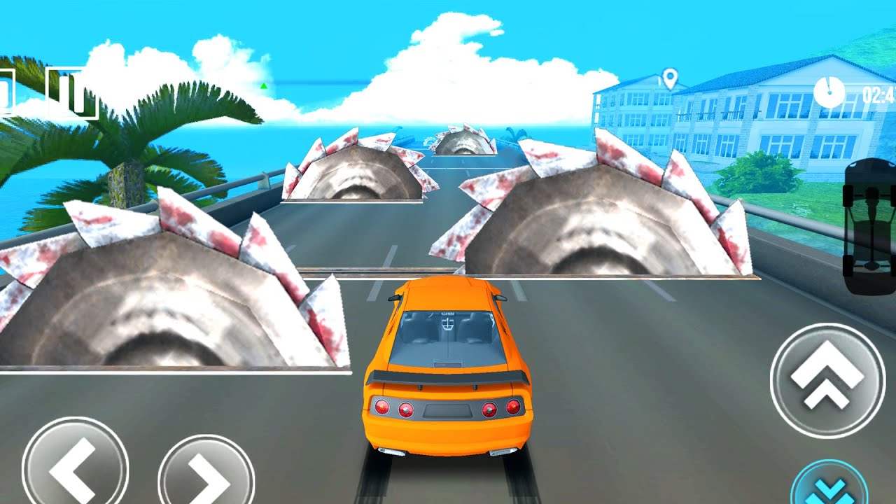 DEADLY RACE #25 Orange Car Speed Bumps Challenge 3d Gameplay Android IOS