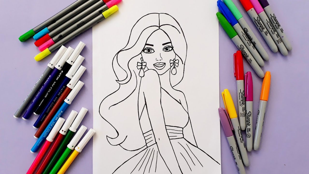 Fun Barbie Coloring Video For Kids- &Ccedil;ocuklar i&ccedil;in Eğlenceli Barbie Boyama #coloringpages