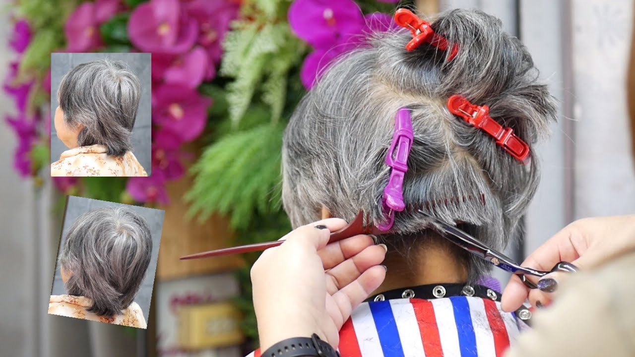Beautiful short haircut grandma ตัดผมสั้น สวย สวย คุณยาย