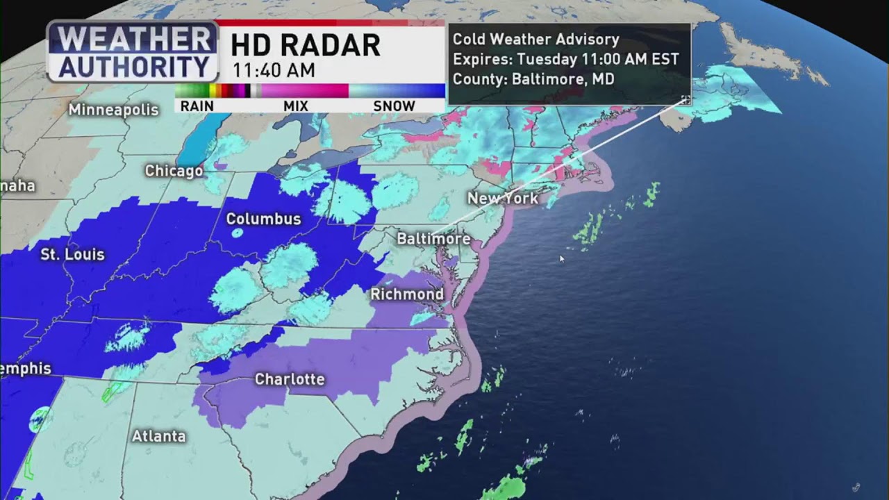 LIVE Radar: Tracking Snow, Ice & Dangerous Cold Across Maryland