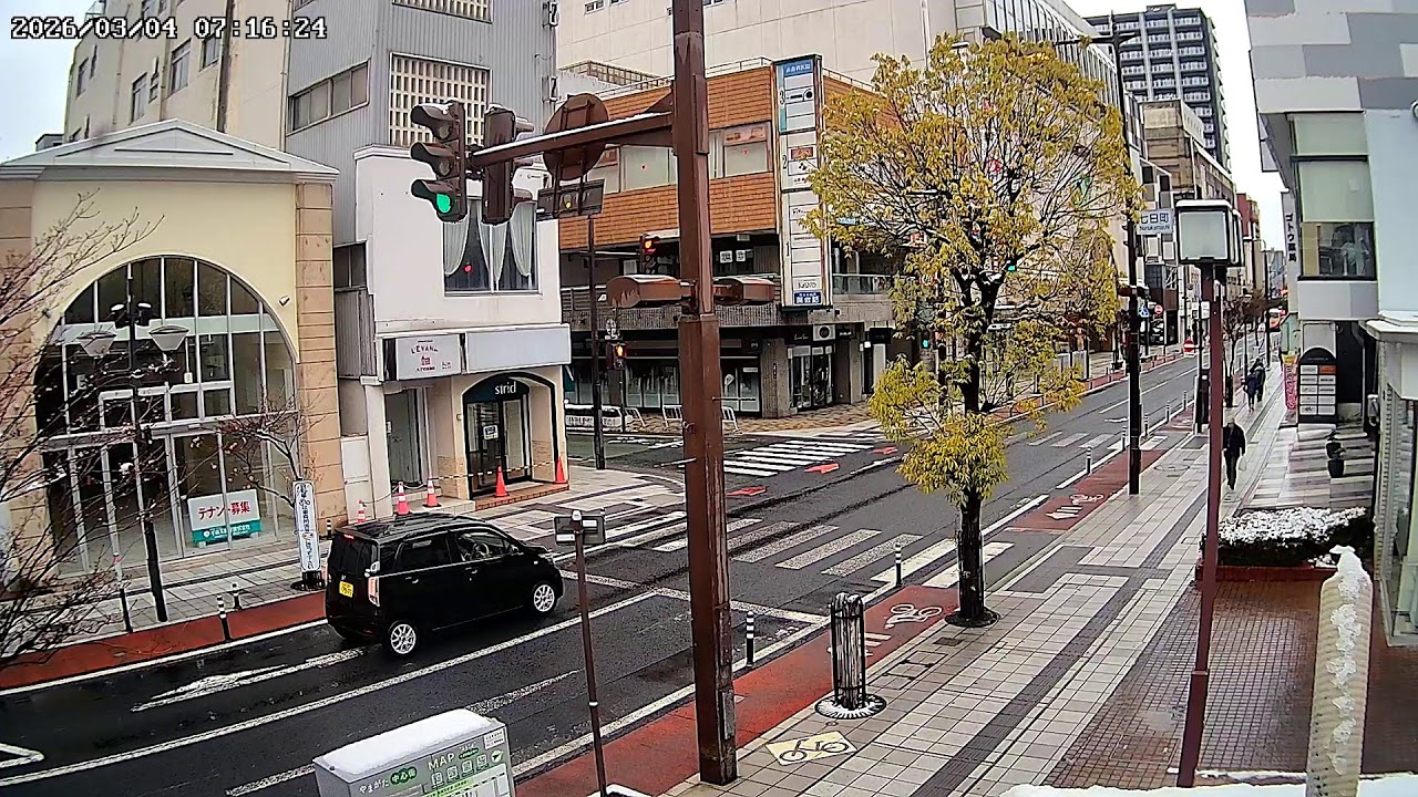 山形県山形市本町二丁目国道112号市役所方面ライブカメラ Yamagata Yamagatashi Live camera.world.cam