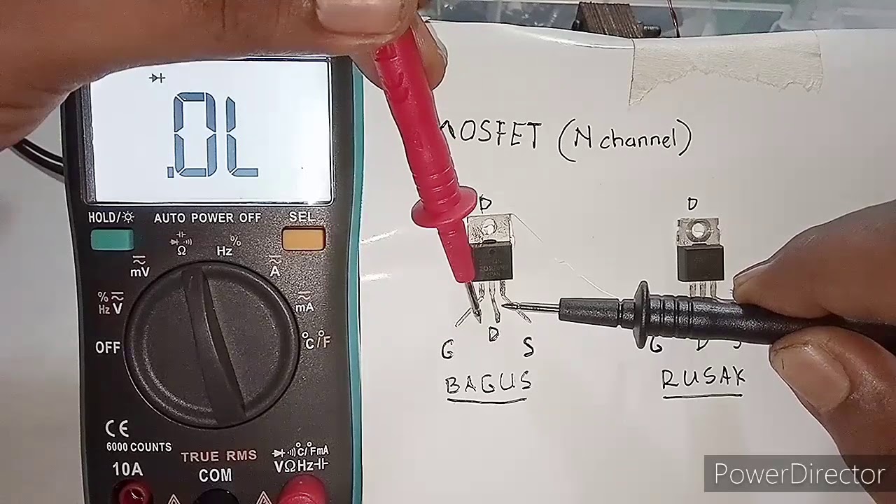 CEK MOSFET MENGGUNAKAN MULTIMETER DIGITAL || cek mosfet Irfz44n dengan multimeter digital