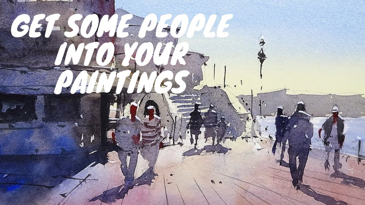 How to paint figures in a landscape - Watercolor Tutorial by Tim Wilmot #42