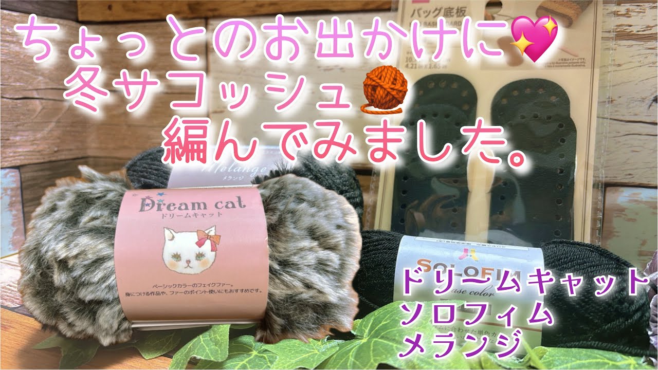 【かぎ針編み】ちょっとのお出かけに💖冬サコッシュ🧶編んでみました。【ドリームキャット、ソロフィム、メランジ】