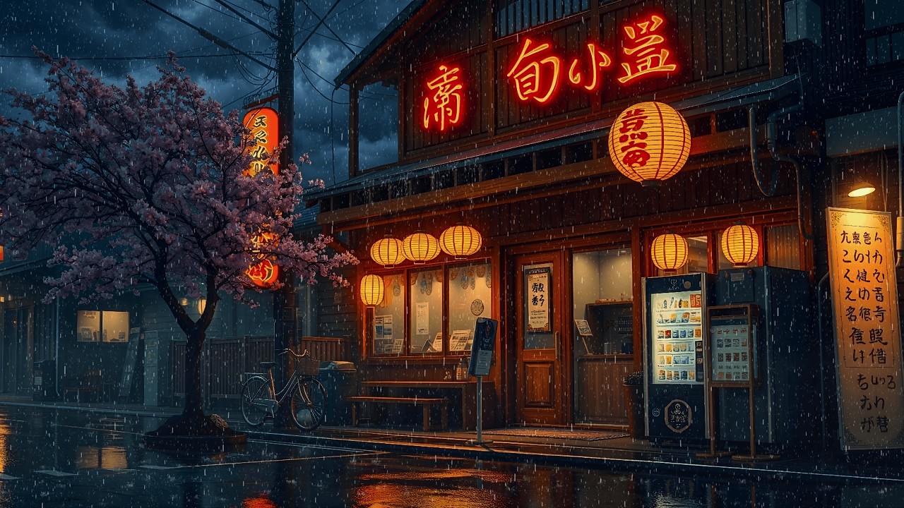 Peaceful Tokyo Midnight Rain 🌧️ Rainy Lofi Ambience for Quiet, Focus & Sleep