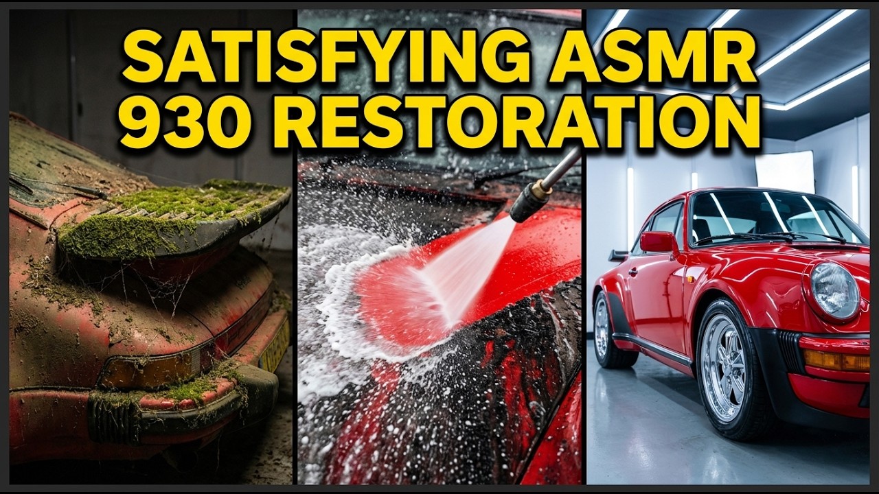 Extreme ASMR Sounds Power Wash: Moldy Barn Find Porsche 930 Transformation