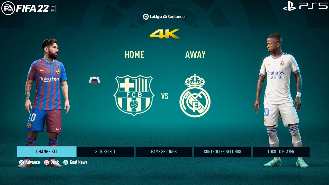 FIFA 22 PS5 - Barcelona Vs Real Madrid - El Clasico Ft. MSN, BBC, 2022 - La liga - 4K Gameplay