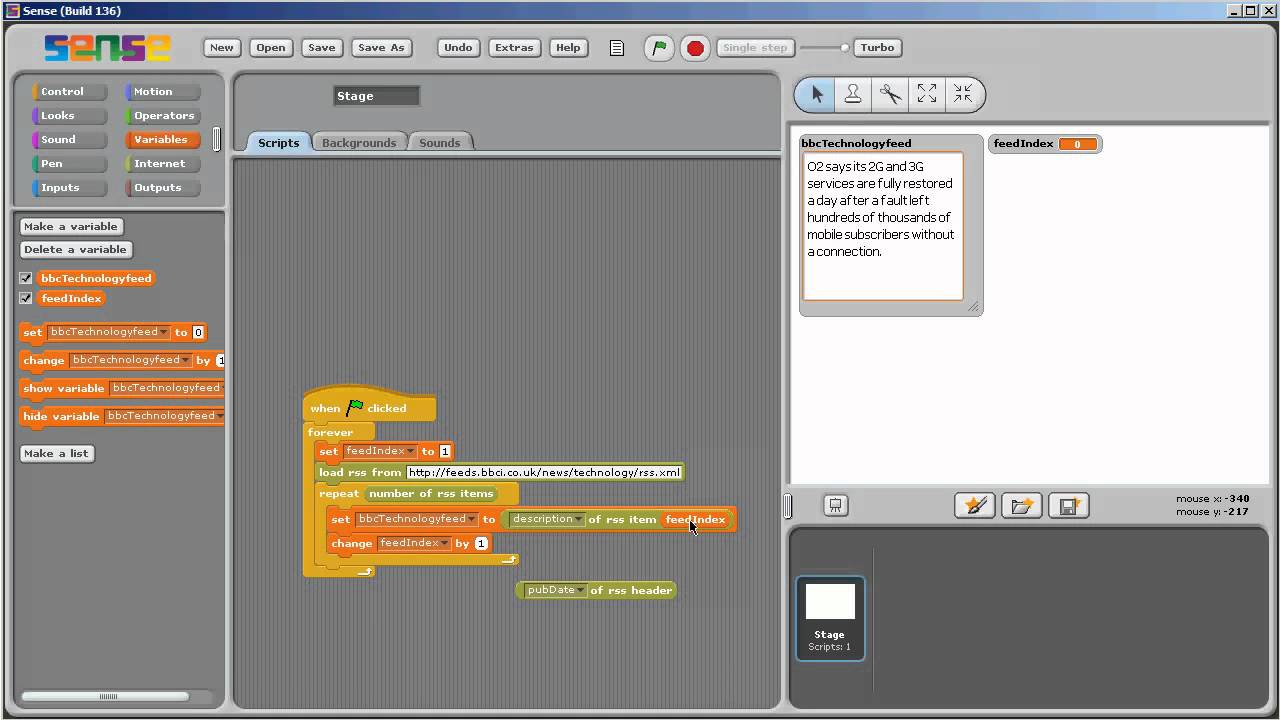 Tutorial. How to program RSS Feed Tutorial using SENSE
