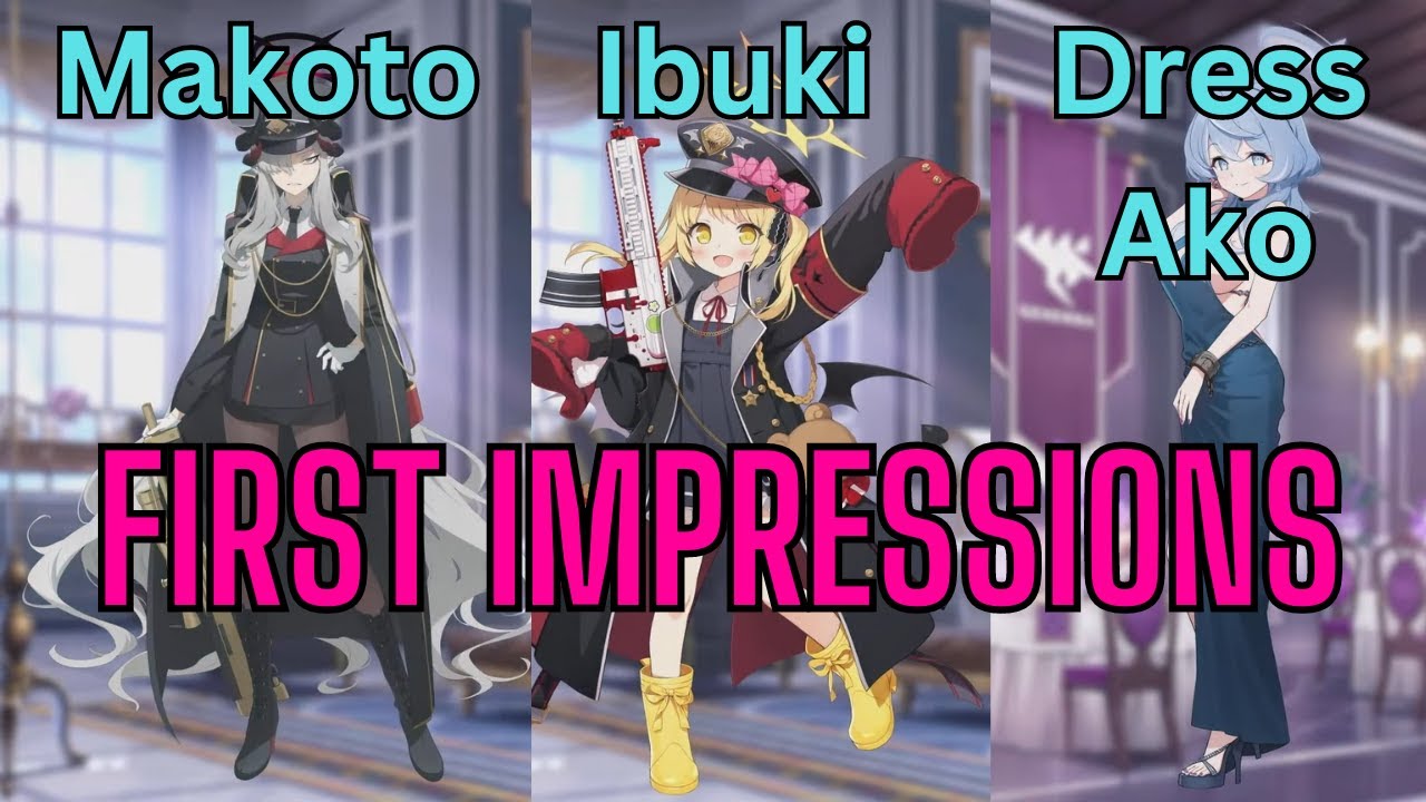 Blue Archive JP Dress Ako Makoto and Ibuki first impressions