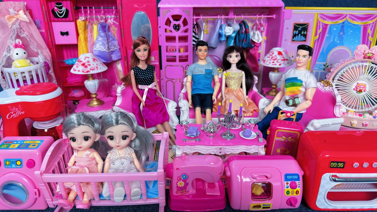 13 Minutes Satisfying with Unboxing Barbie Princess Wardrobe & Dress Up Playset ASMR | Review Toys