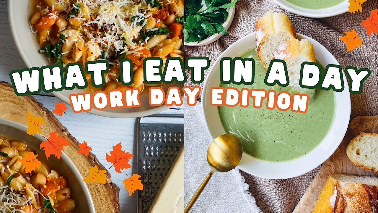 What I Eat in a Day 🍂 Work from Home Day 🎃 Making Pasta e Fagioli and Healthy Artichoke Dip!