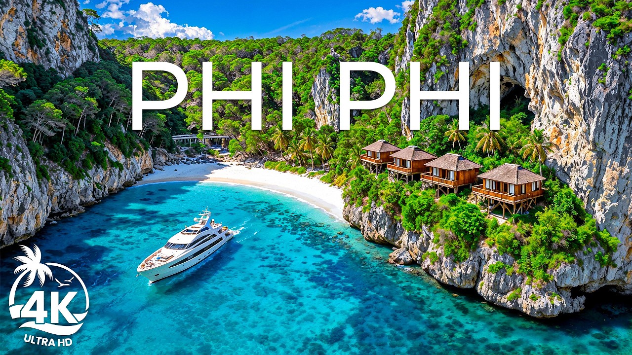 Phi Phi 4K UHD – Thailand’s Iconic Islands of Limestone Cliffs and Crystal Blue Lagoons