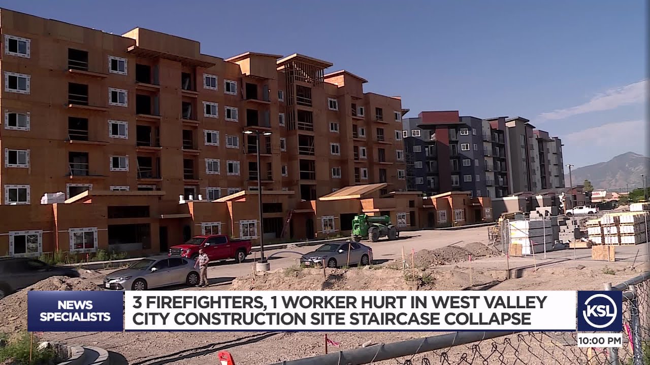 3 firefighters, 1 worker injured after staircase collapses at West Valley City construction site