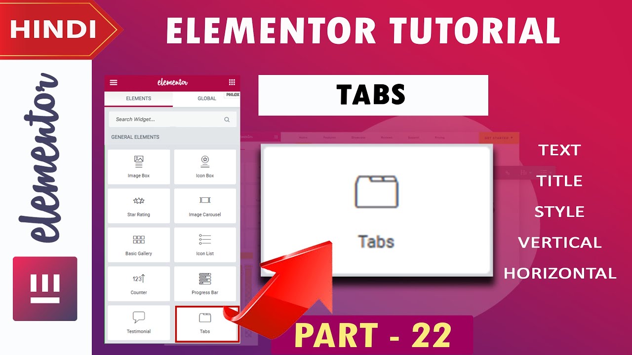[ Tabs ] Elementor Tutorial in Hindi | Part -22 | 2020