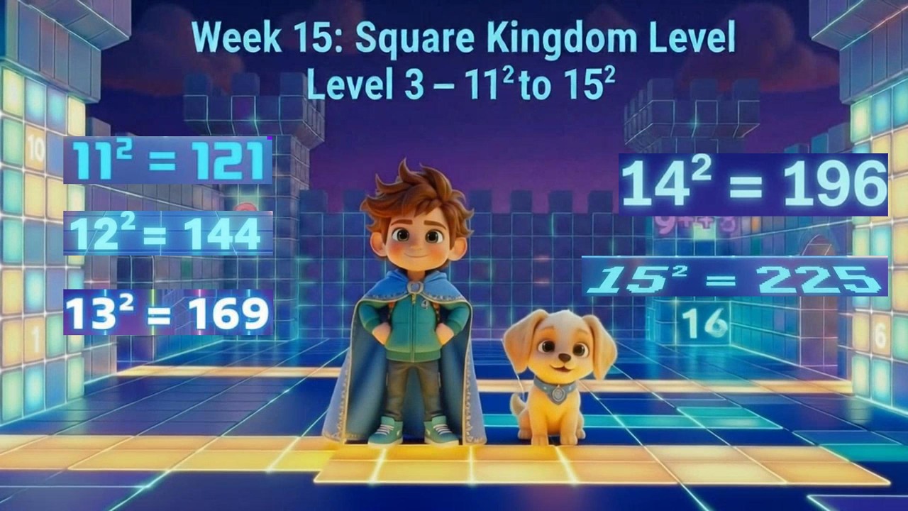 Week 16 — Square Kingdom Level 3 | Learn 11²–15²