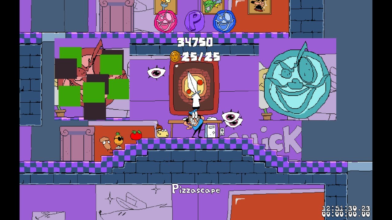 Pizza Tower '19 Plus:SAGE 2024 Demo Pizzascape Lap 3 (Hardmode) & Chasemode P rank No Badges