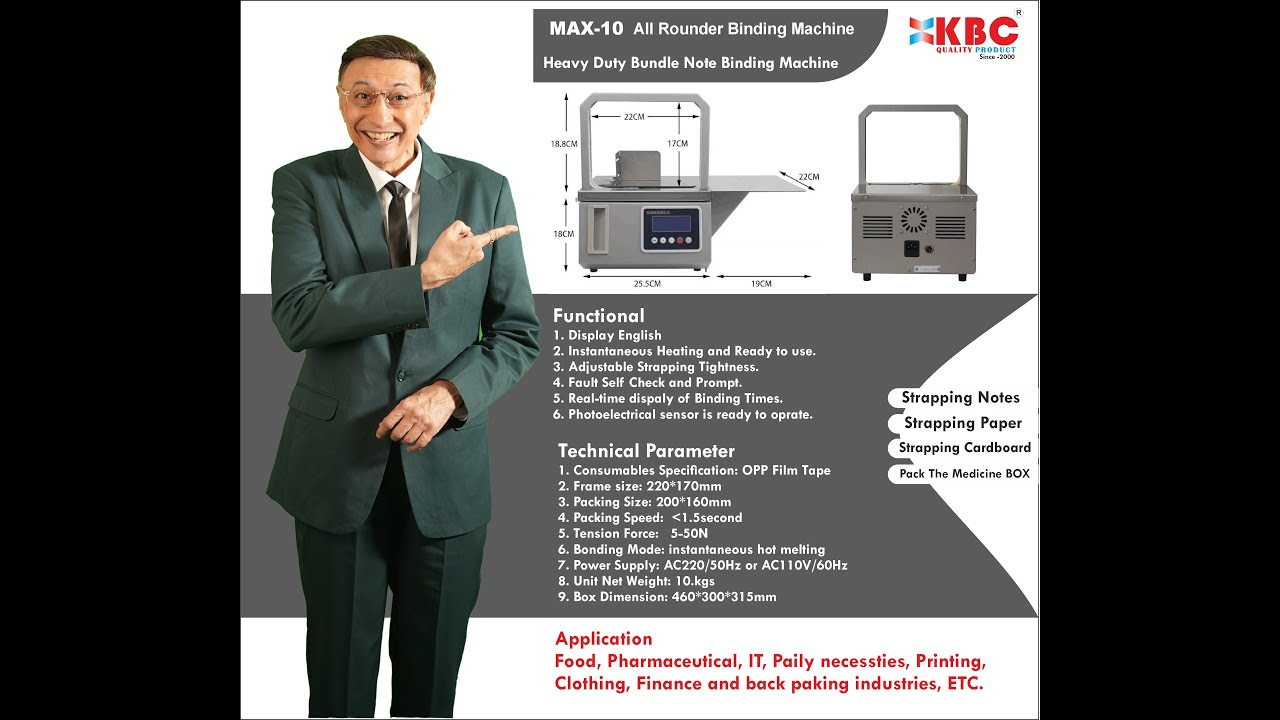 Bundle Note Binding Machine. 10pkt Bundle  binders Heavy Duty Machine use for currency note straping