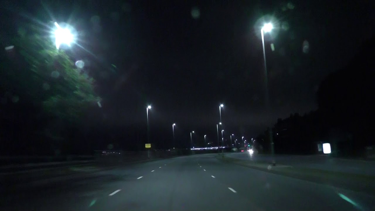 Night Drive On Plymouth Road & Embankment Road A374 Plymouth, Devon, England 28th October 2017