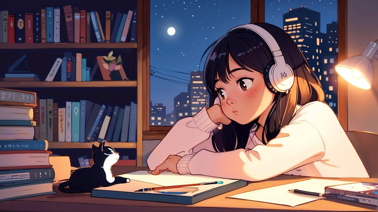 Peaceful Study Hours 💤📚 | Relaxing Lofi Mix with Cat Companion 🐈