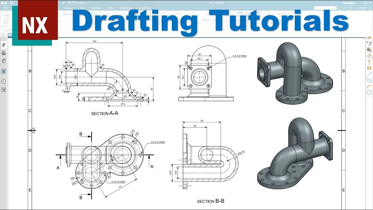 SIEMENS NX DRAFTING #12 | Create 2D Drawing from 3D model | Practice Exercises for Beginers