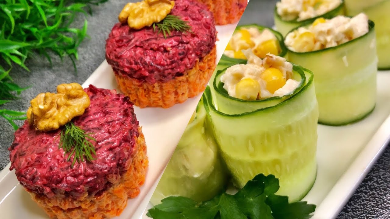 BAYRAM SÜFRƏSİNƏ YARAŞACAQ 2 GÖZƏL SALAT RESEPTİ. САЛАТ НА ПРАЗДНИЧНЫЙ СТОЛ