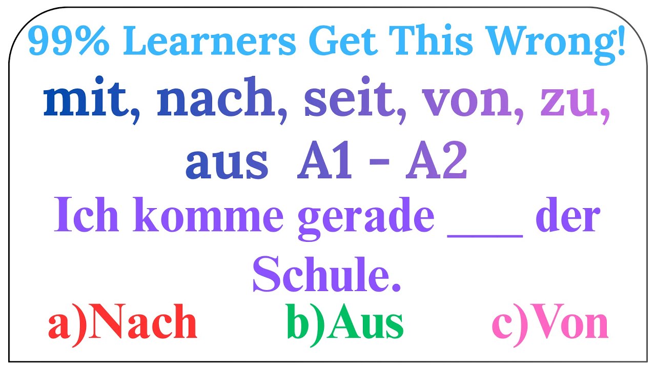 Dativpräpositionen Quiz – mit, nach, seit, von, zu, aus | Deutsch lernen A1 - A2