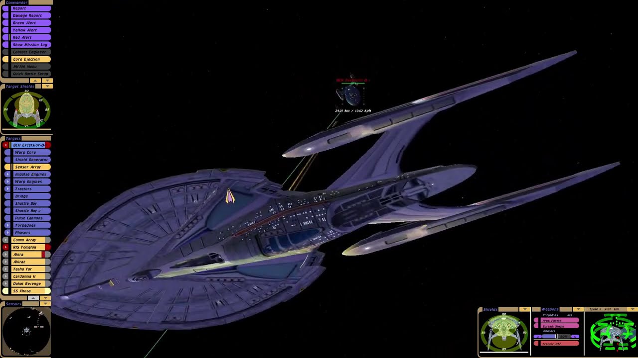 Enterprise-H vs Future Ships BCH Excelsior-D |KM| 2Star Trek Bridge Commander