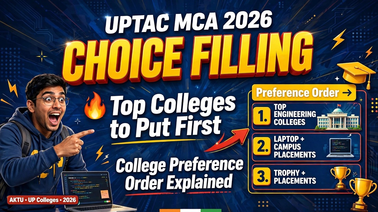 UPTAC MCA Choice Filling 2026 | Top Colleges to Put First 🔥 College Preference Order Explained