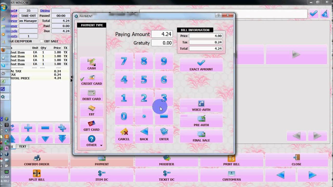 Credit card tip adjustment feature for uTouchPOS point of sale software
