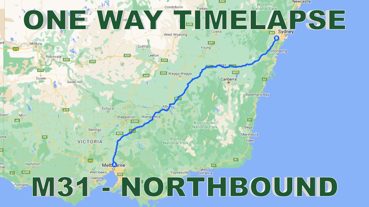 M31 | Melbourne to Sydney | ONE WAY TIMELAPSE | Victorian and NSW M Routes | Time Lapse Driving 4K