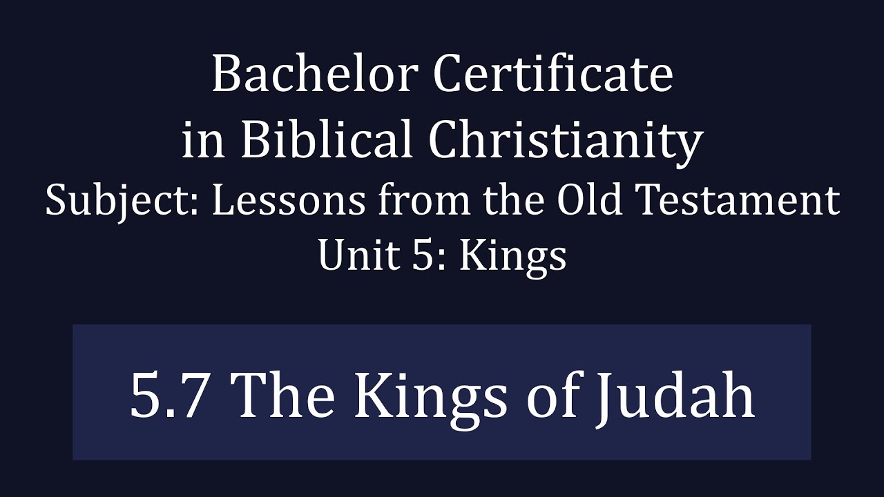 5.7 The Kings of Judah