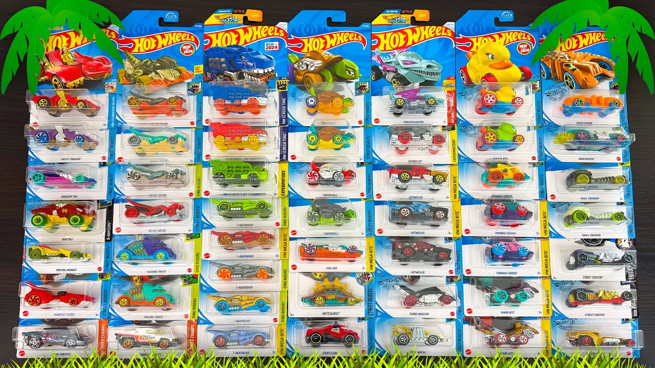 Открываем 50 игрушек Hot Wheels Street Beast Creatures!