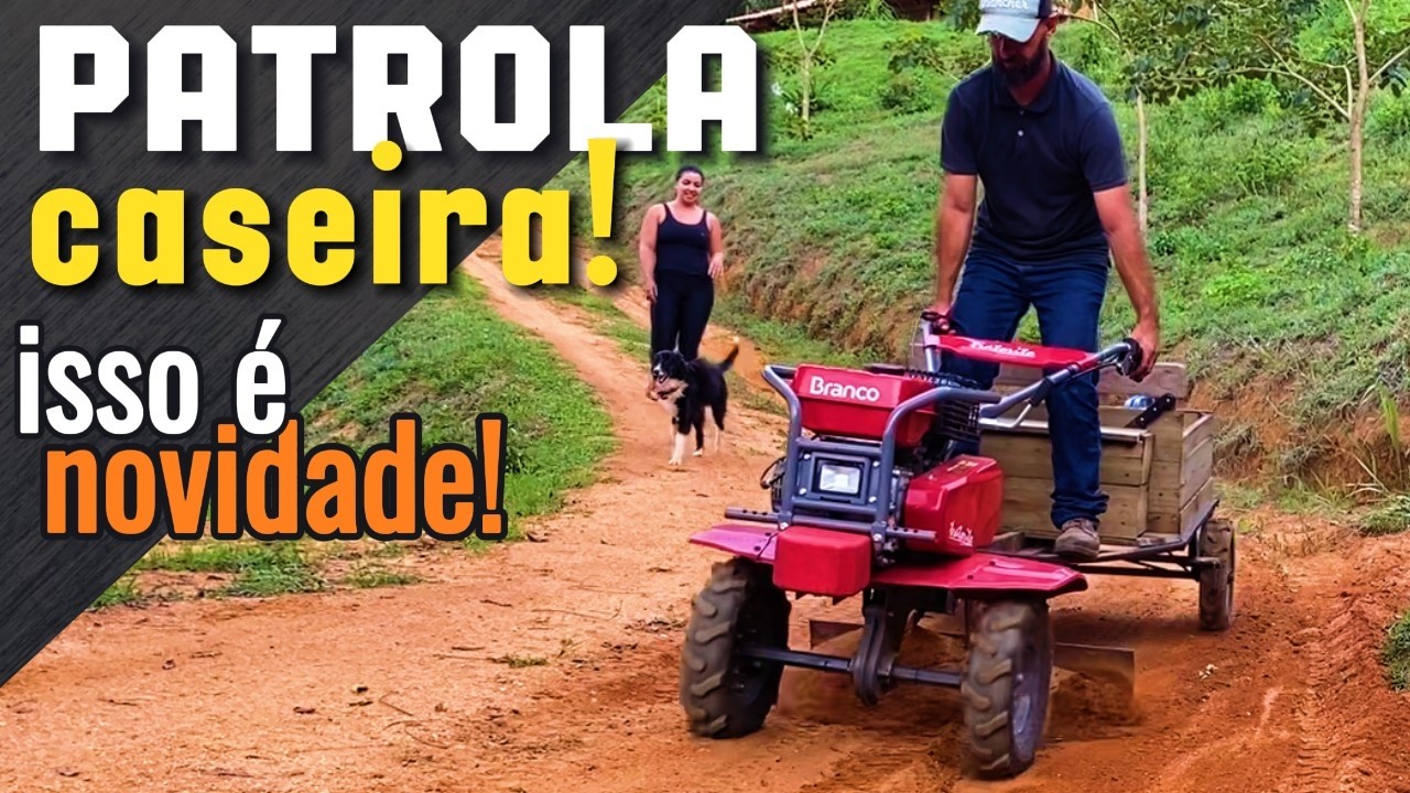 Fiz uma patrola motoniveladora em casa!! com Tratorito Branco BTTG 7.5-800