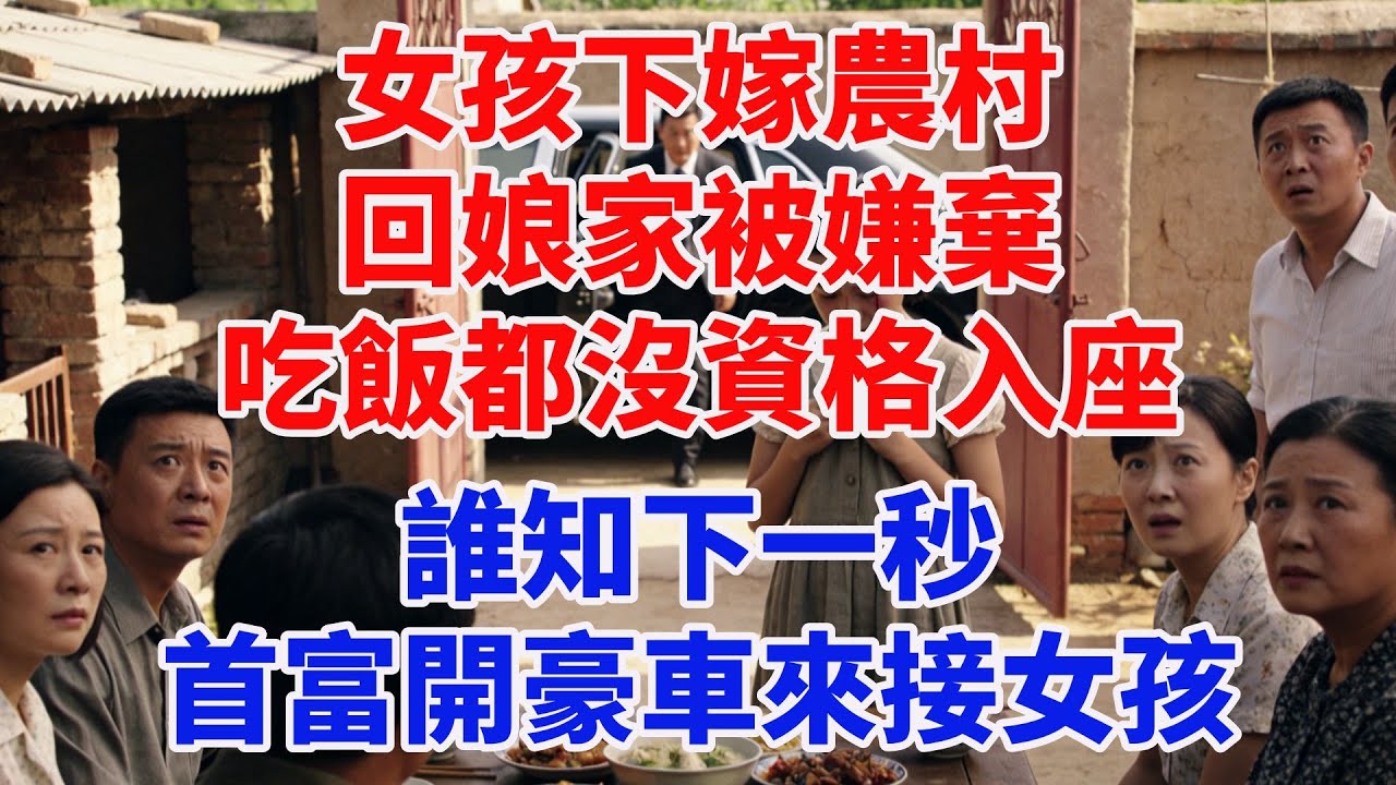 女孩下嫁農村，回孃家被嫌棄，吃飯都沒資格入座！誰知下一秒，首富開豪車來接女孩#完結故事#情感故事#爽文#婆媳關系#家庭生活#故事頻道#故