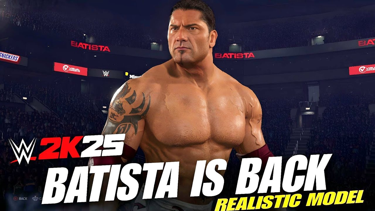WWE2K25 Batista '07 REALISTIC Model Full Entrance !