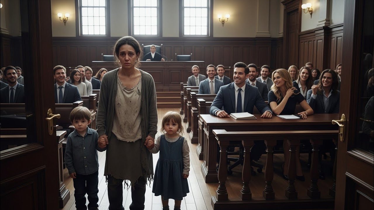 Бедная женщина пришла в суд с детьми — когда судья узнал правду, зал онемел.