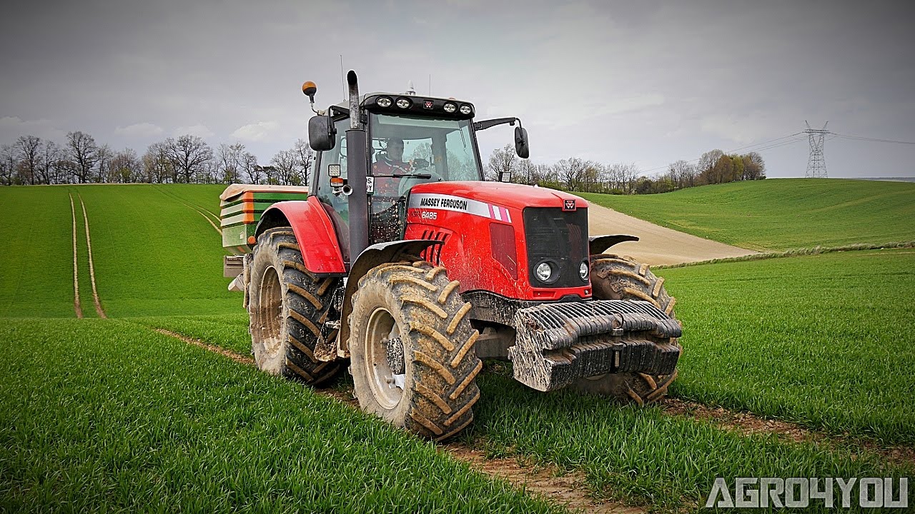 Pochmurny Poranek w Świętokrzyskim 2017 Nawozy 3 dawka [GoPro4] Massey Ferguson 6485 & Amazone