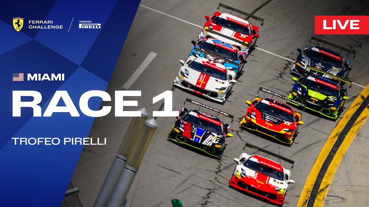 LIVE Ferrari Challenge North America - Miami, Race 1 - Trofeo Pirelli