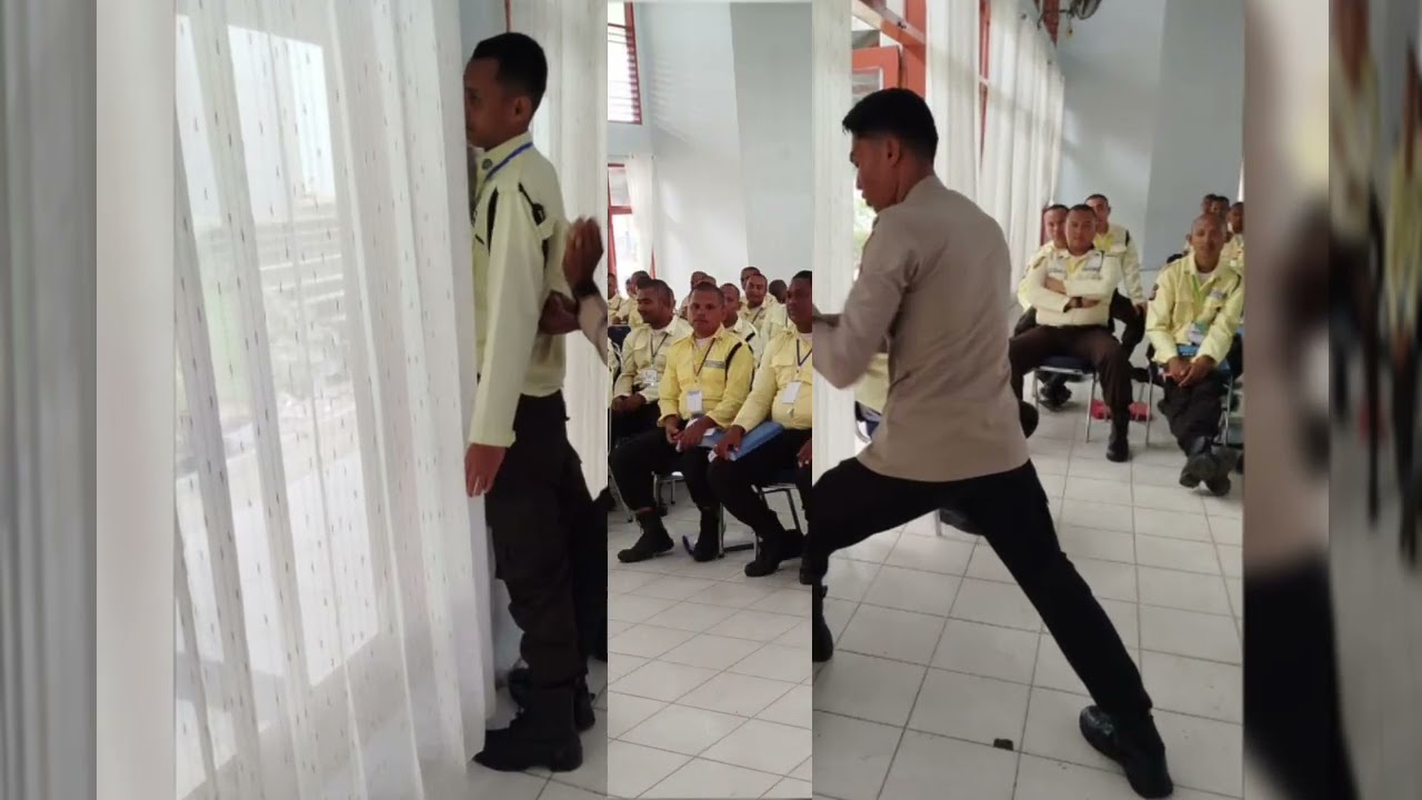 Belajar mengibarkan Bendera dan memahami Turjawali pada pelatihan satpam di Kendari 2025