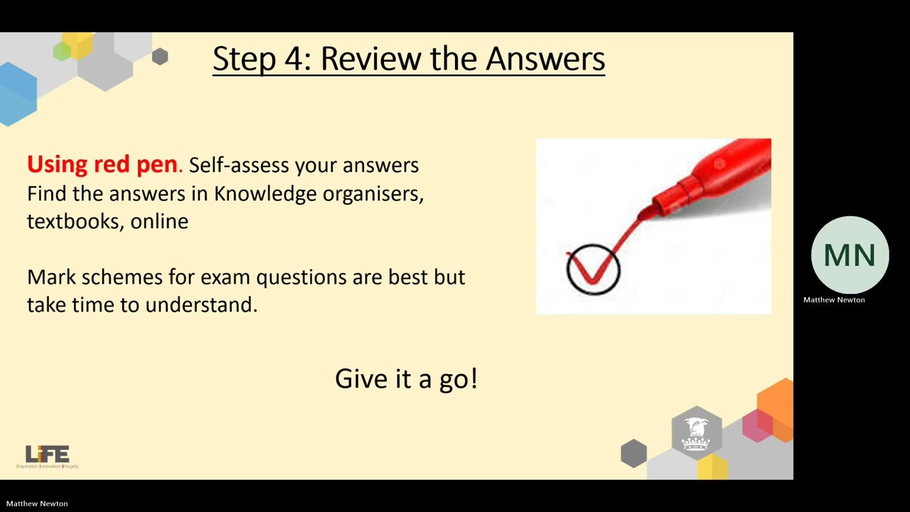 Ashby School 'Core 4' revision: Self quizzing