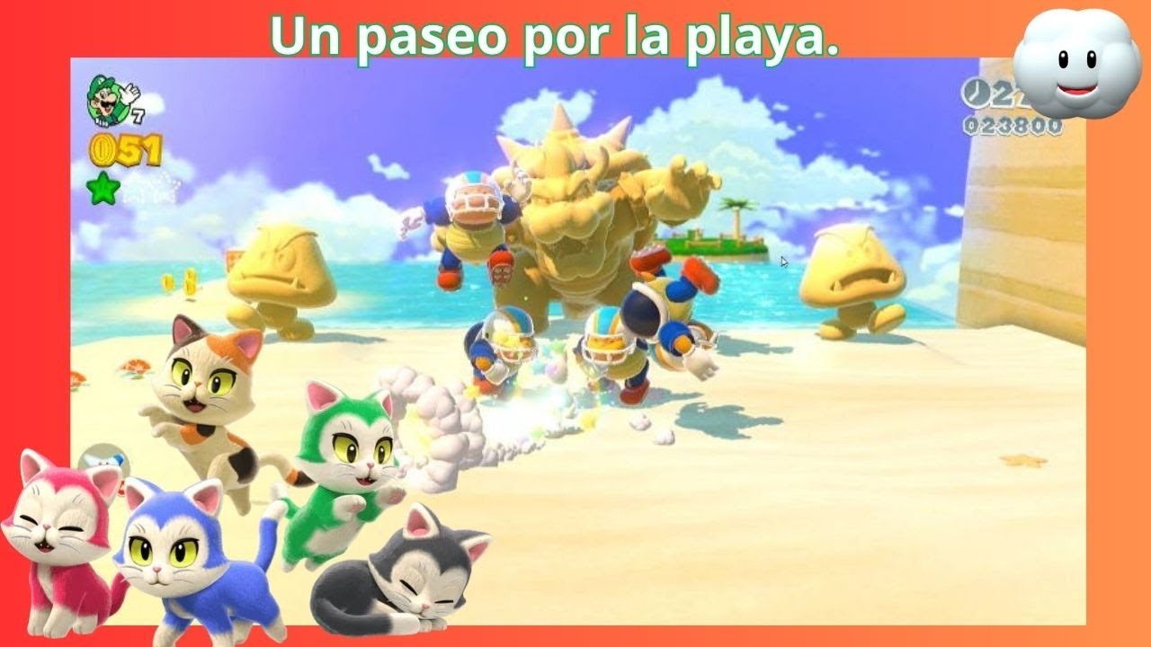 Super  Mario  3D worlds un paseo por la playa