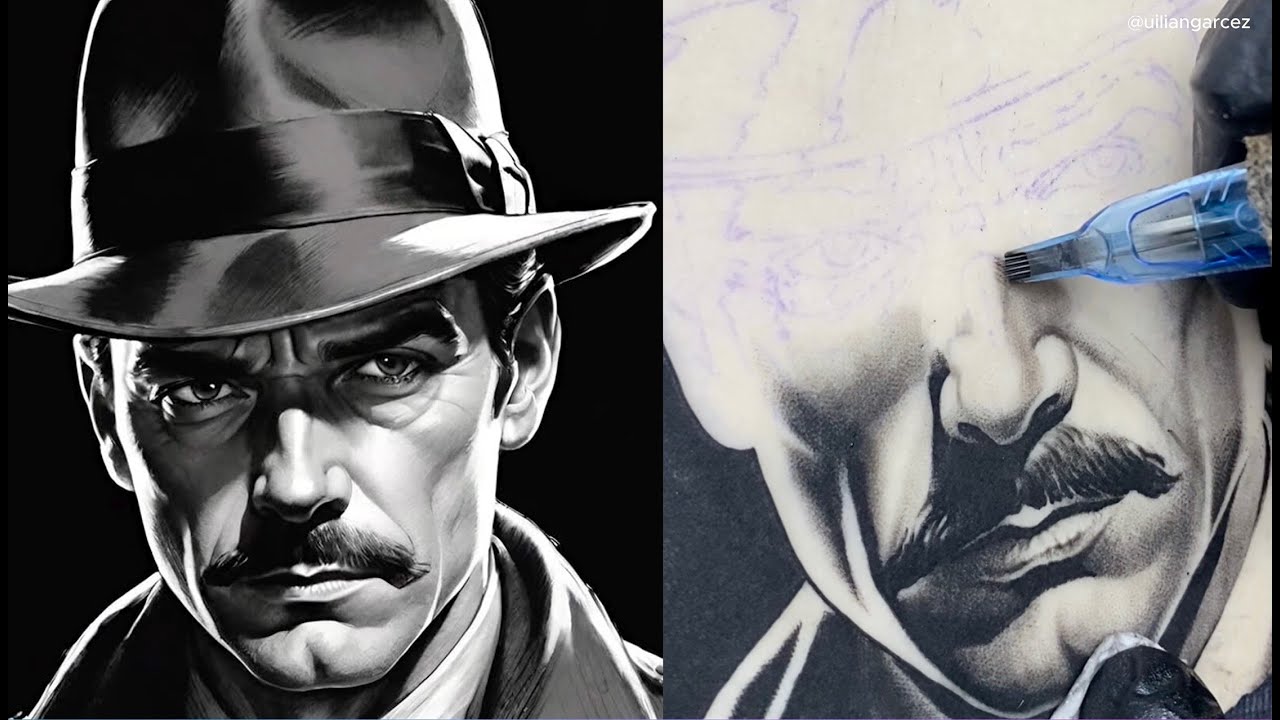 Tatuando Retrato : Um Tutotial de Tatuagem Passo a Passo - Estudo de Observação